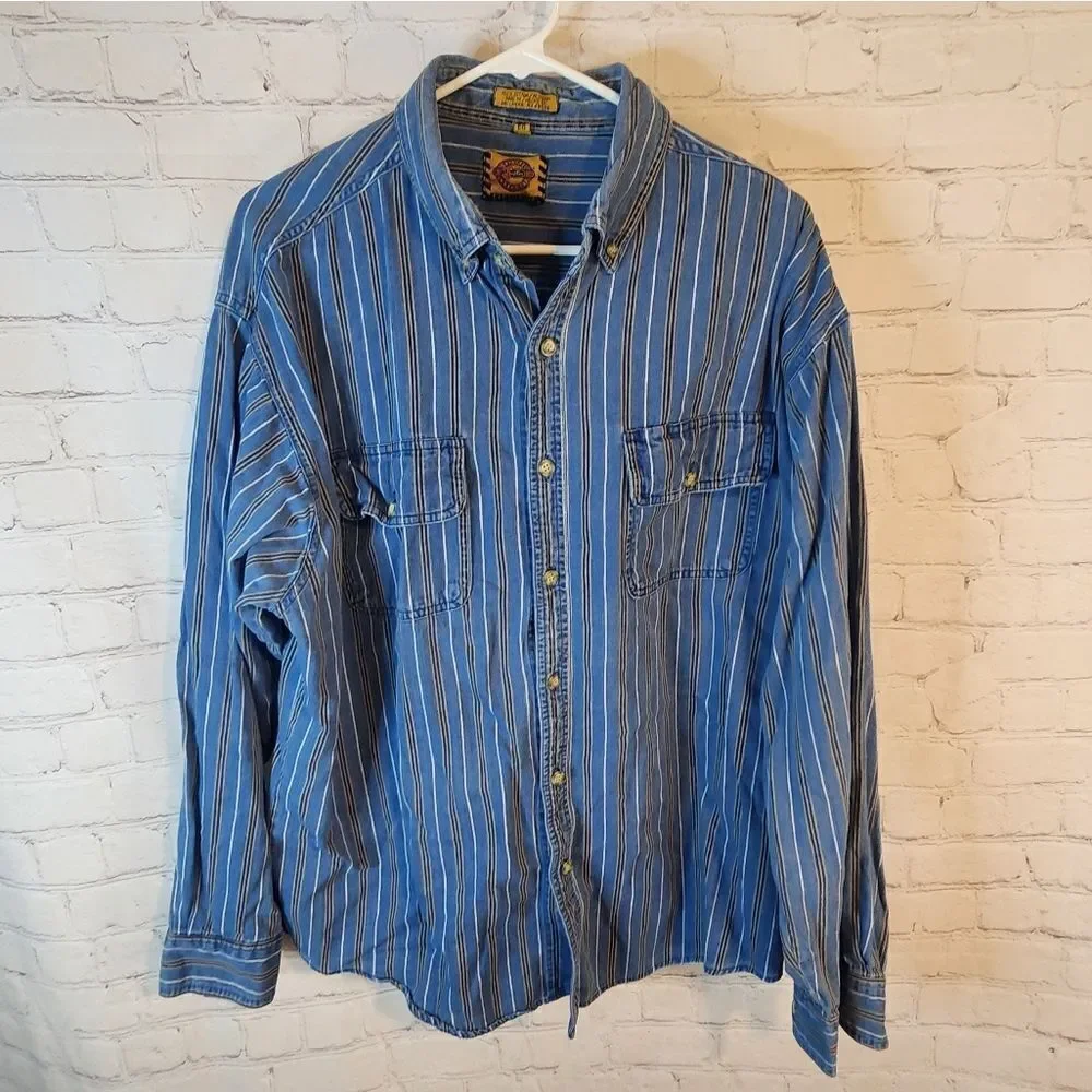 Men's Justin Workwear longsleeve button-down shirt, size Large